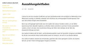 Hilfeseite von Planetwin365 zum Cash-out mit einer Darstellung des Wettscheins